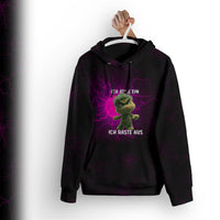 1m Bio-Sommersweat 1m Ich atme ein ich raste aus pink Panel