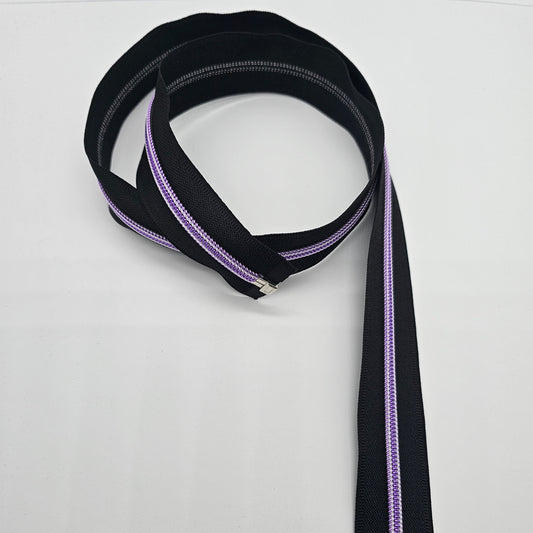 Teilbarer Reißverschluss Lila Glow in the Dark 85 cm