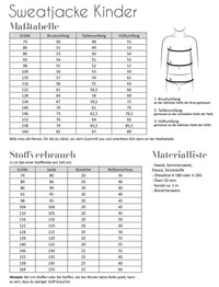 Papierschnittmuster Sweatjacke Fadenkäfer 74 bis 164
