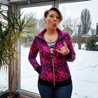 0,5m Grungestars Pink lila Bio- Sommersweat