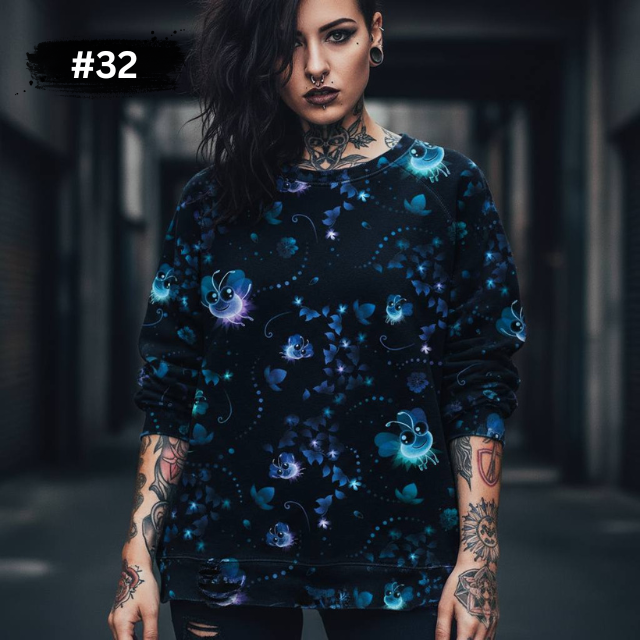 0,5m Sommersweat angeraut Glühwürmchen
