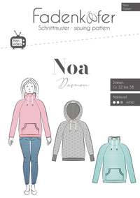 Papierschnittmuster Hoodie Noa Fadenkäfer 32 bis 58