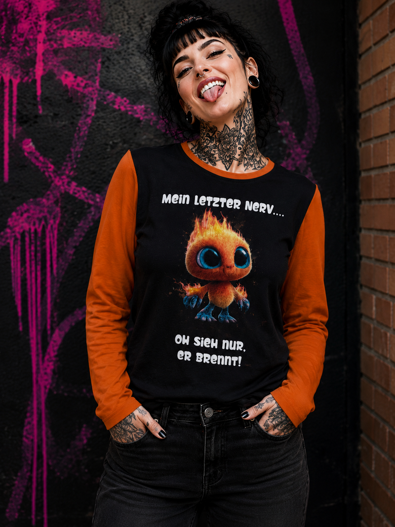 SelbstNäh-SchnäppchenGlück Mein letzter Nerv Longsleeve Größe 32 bis 58