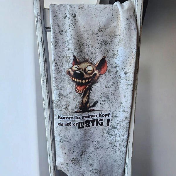 1m Sommersweat angeraut Hyäne Komm in meinen Kopf dort ist es lustig!