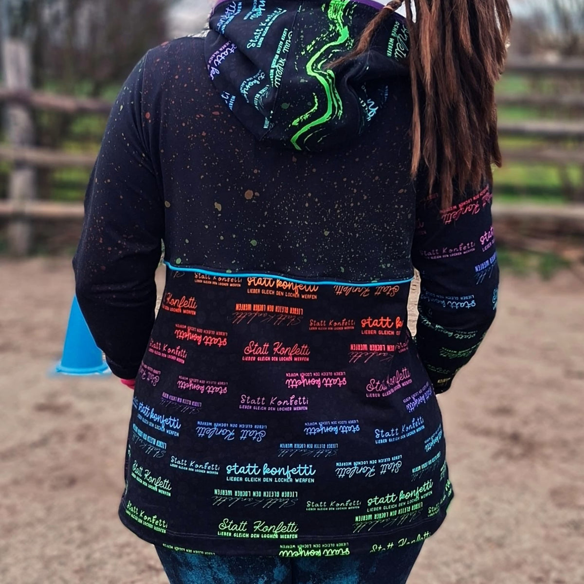 0,5m Bio French Terry  „Statt konfetti rainbow“