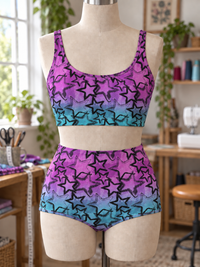 SelbstNäh-SchnäppchenGlück Wäschebasics Grungestars mint rosa