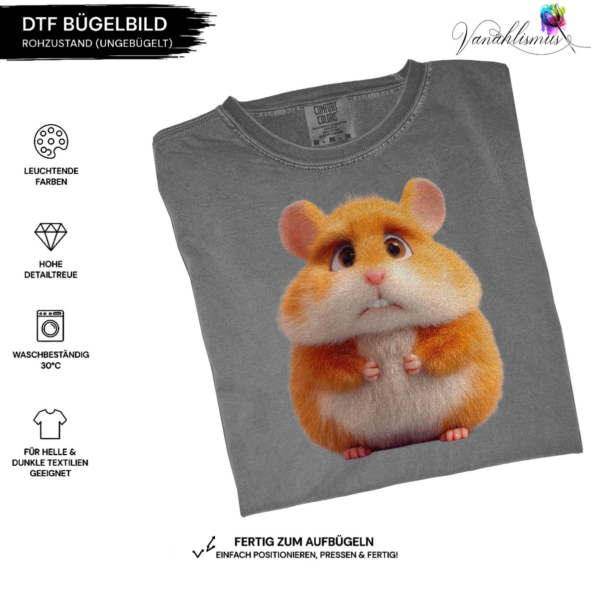 Bügelbild dicker Hamster
