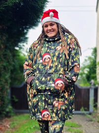 0,5m French Terry "Sloth Christmas"