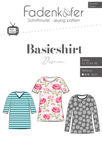 Papierschnittmuster Basic Shirt Fadenkäfer