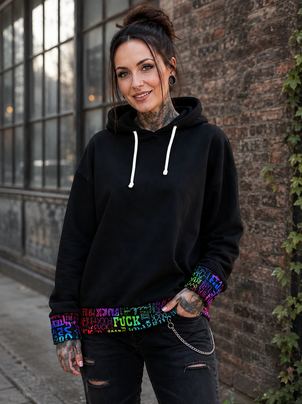 SelbstNäh-SchnäppchenGlück Fuck Hoodie Größe 32 bis 58