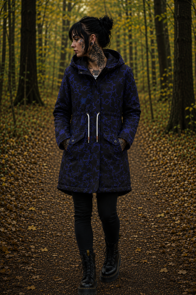 SelbstNäh-SchnäppchenGlück Wind und Wetter Parka Ich atme ich ich raste aus Lila Grungetars 46 bis Größe 58