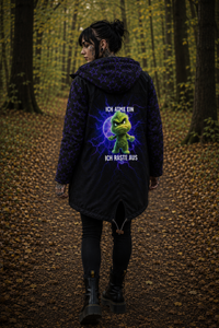 SelbstNäh-SchnäppchenGlück Wind und Wetter Parka Ich atme ein ich raste aus Lila Grungestars 34 bis Größe 48