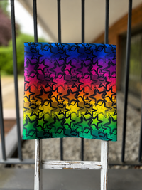 0,5m Grungestars lila rainbow wasserabweisender Canvas
