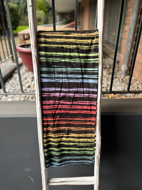 0,5m French Terry Grungestripes rainbow