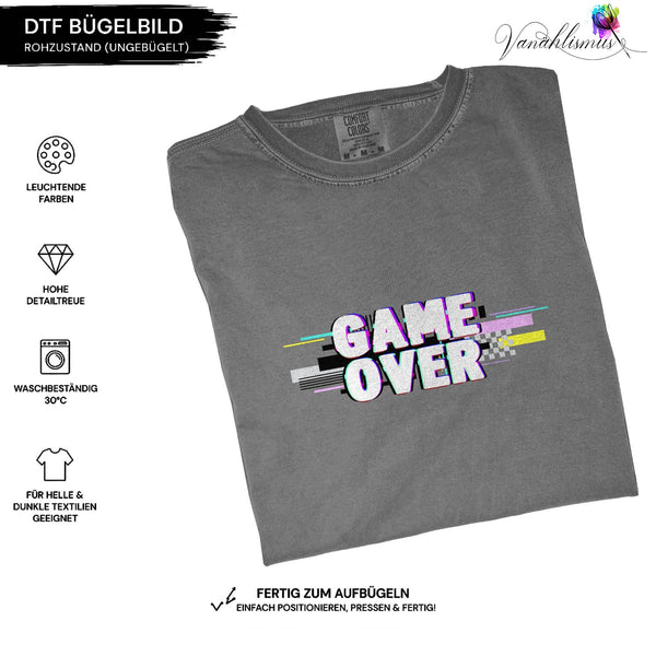Bügelbild Game Over