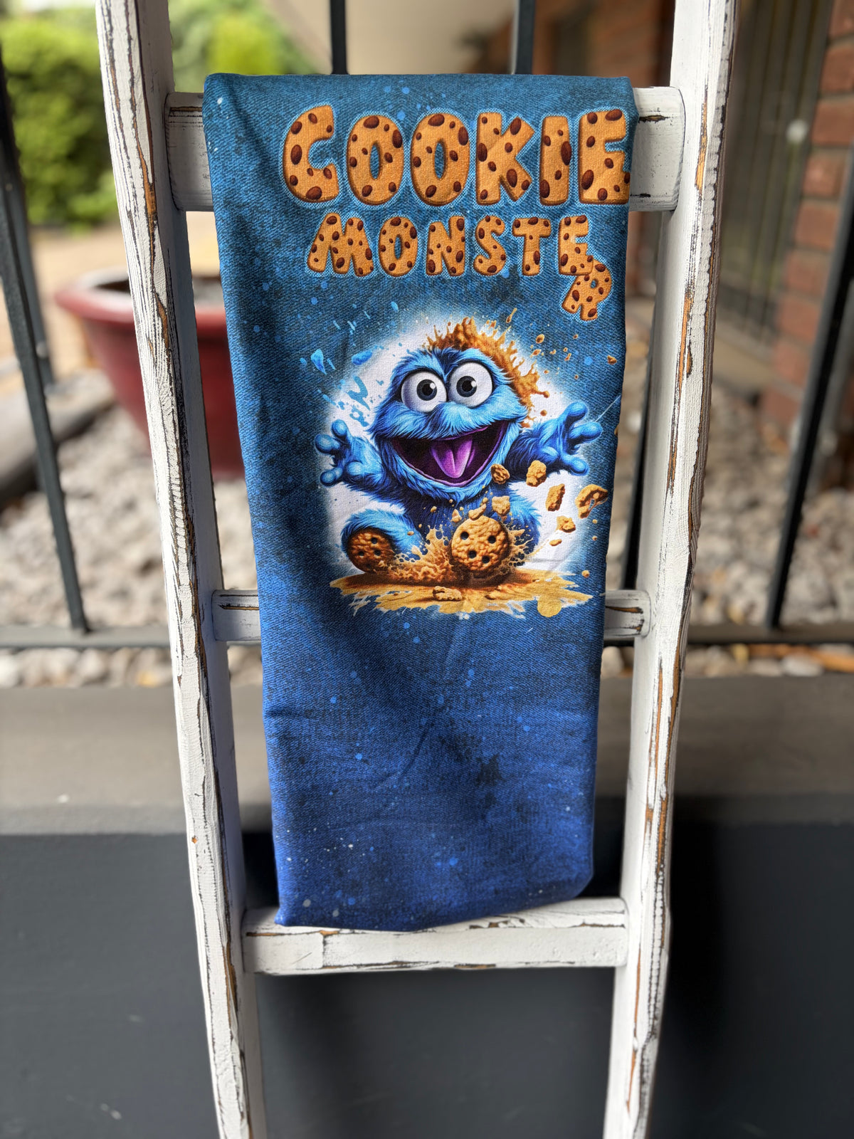 0,75m French Terry Keksmonster blau