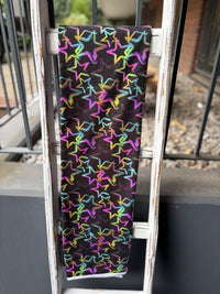 0,5m Modal Jersey Grungestars gelb türkis pink blau