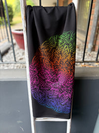 0,5m Sommersweat n´scheiss muss ich Mandala schwarz rainbow