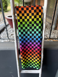 0,5m Musselin Schachbrett Rainbow