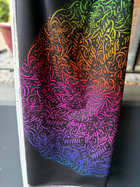 0,5m Sommersweat n´scheiss muss ich Mandala schwarz rainbow