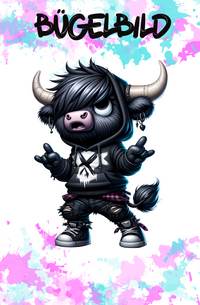 Bügelbild Heavy Metal Cow