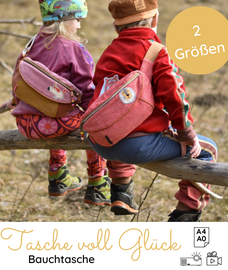 Papierschnittmuster Tasche voll Glück
