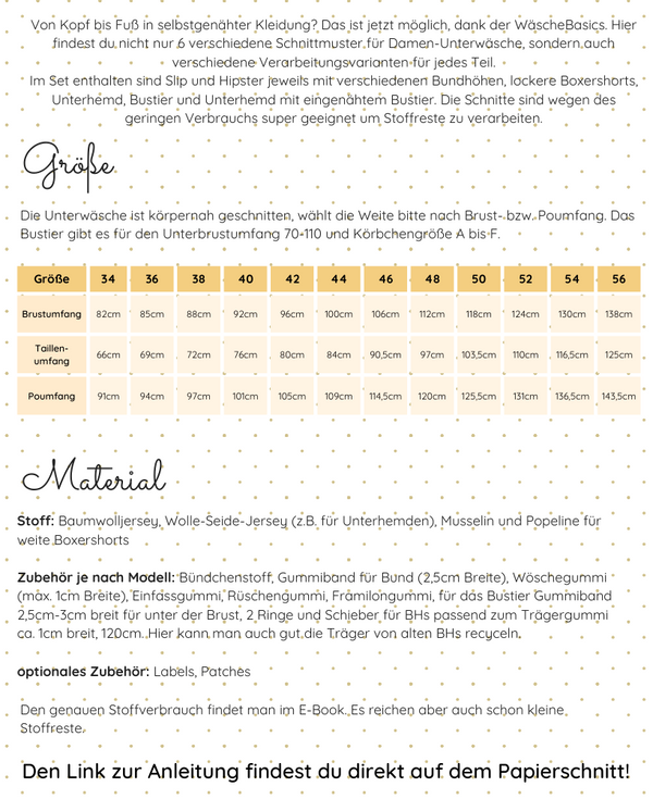 Papierschnittmuster 34 bis 56 WäscheBasics Lotte und Ludwig – zweites Bild