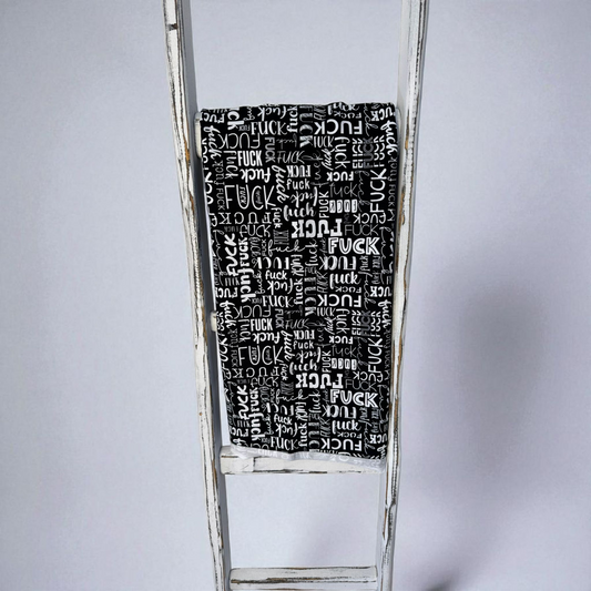 80 cm Fuc* Allover schwarz weiß French Terry