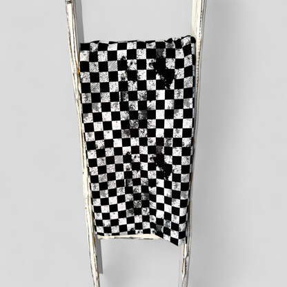 0,5m Grunge Schachbrett schwarz weiß French Terry