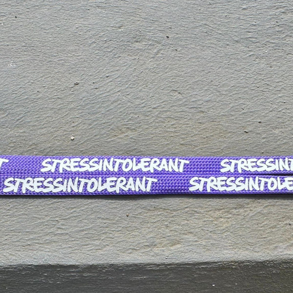Flachkordel 1m "Stressintolerant" lila
