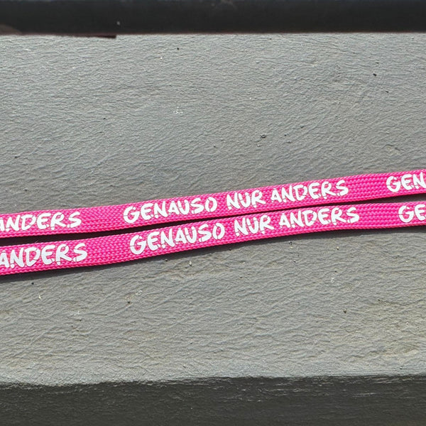 Flachkordel 1m "Genauso nur anders" pink