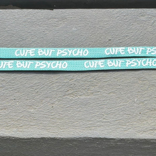 Flachkordel 1m "Cute but Psycho" mint