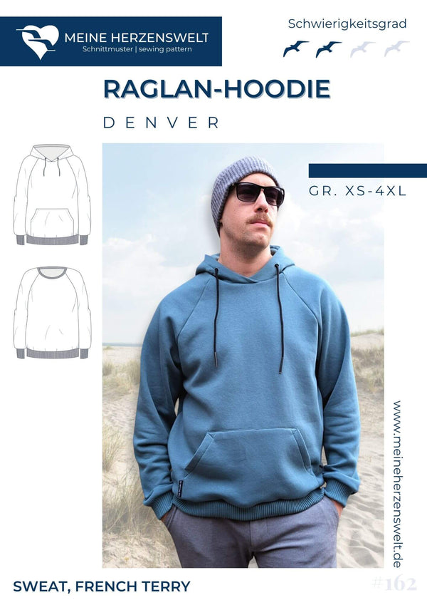 Papierschnittmuster Hoodie Denver Herren