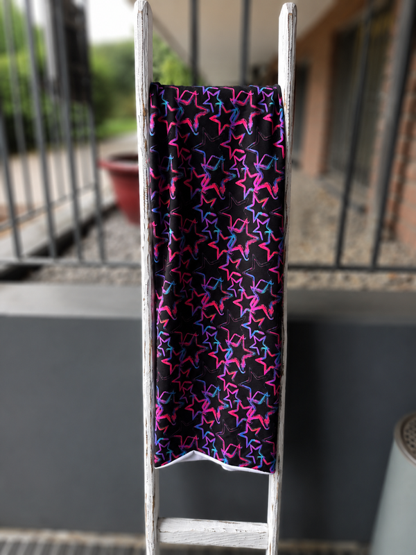 0,5m French Terry Grungestars pink blau türkis