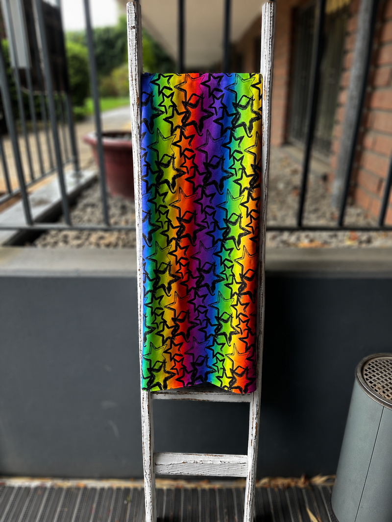 0,5m French Terry Grungestars Rainbow kleiner