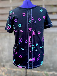 0,75 m Jersey Panel Skull cat Tintenrebell