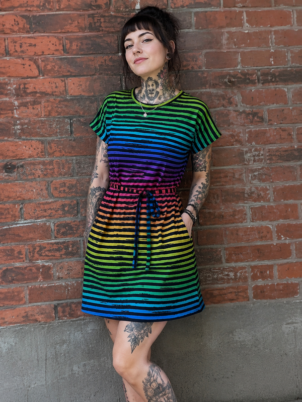 SelbstNäh-SchnäppchenGlück Kleid Easy Rainbowstripes bis Größe 58