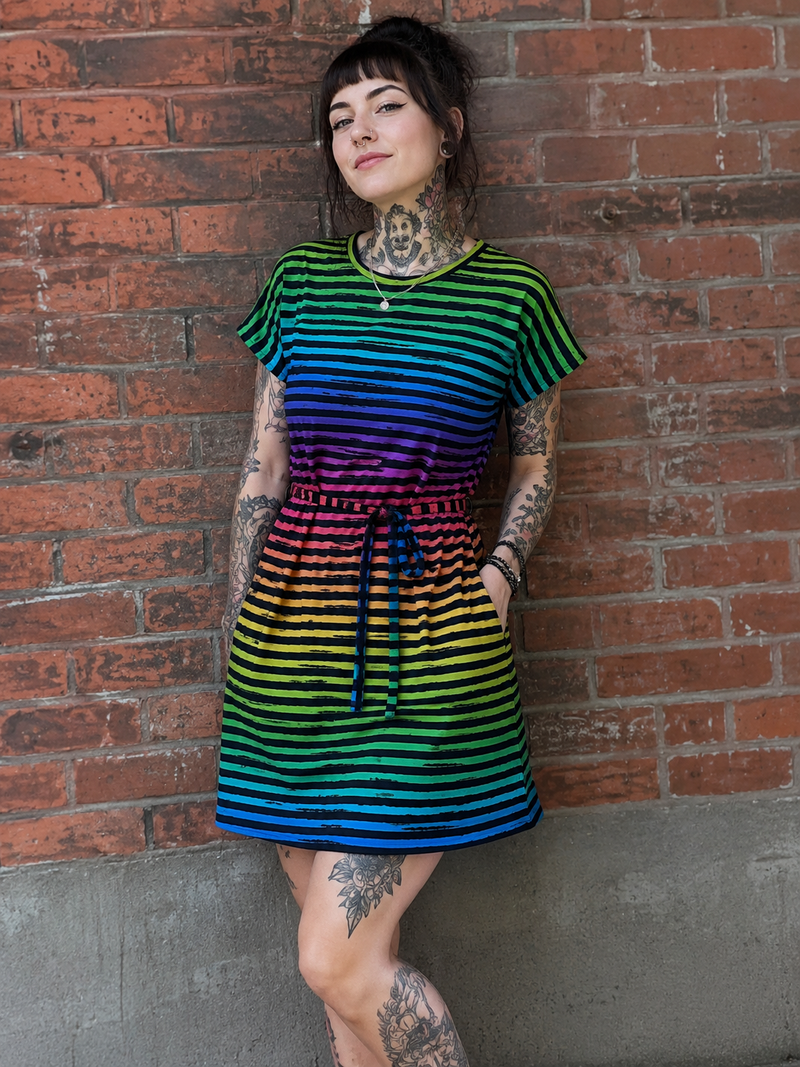 SelbstNäh-SchnäppchenGlück Kleid Easy Rainbowstripes bis Größe 58