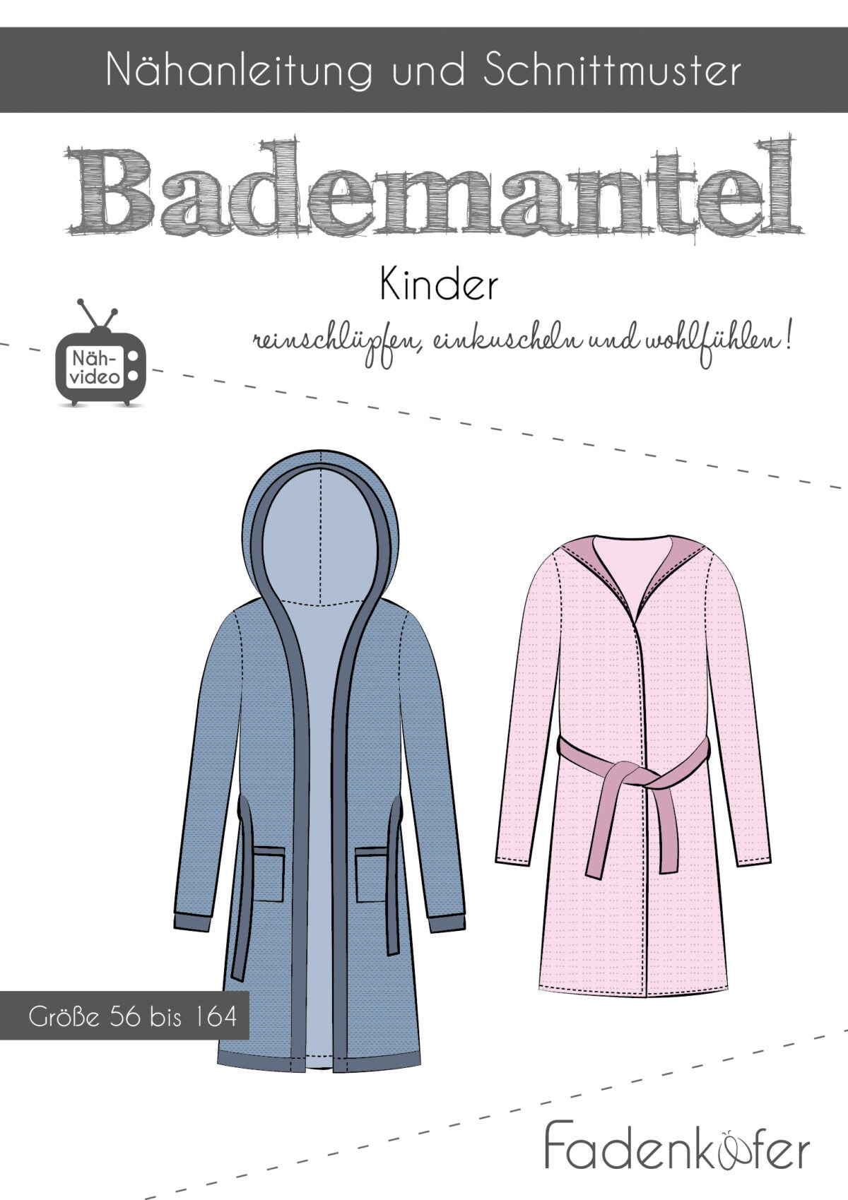 Papierschnittmuster Bademantel Kinder Fadenkäfer