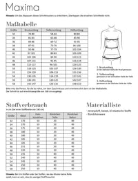 Papierschnittmuster Maxima Fadenkäfer 32 bis 58