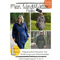 Papierschnittmuster Wind und Wetter Parka 46 bis 58 Lotte und Ludwig