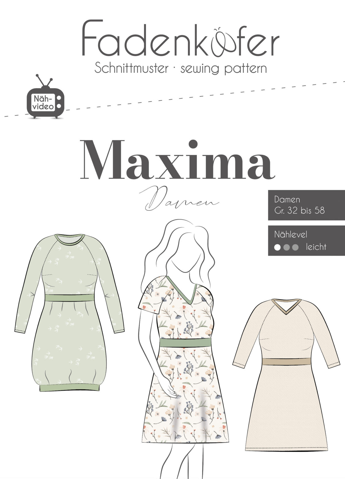 Papierschnittmuster Maxima Fadenkäfer 32 bis 58