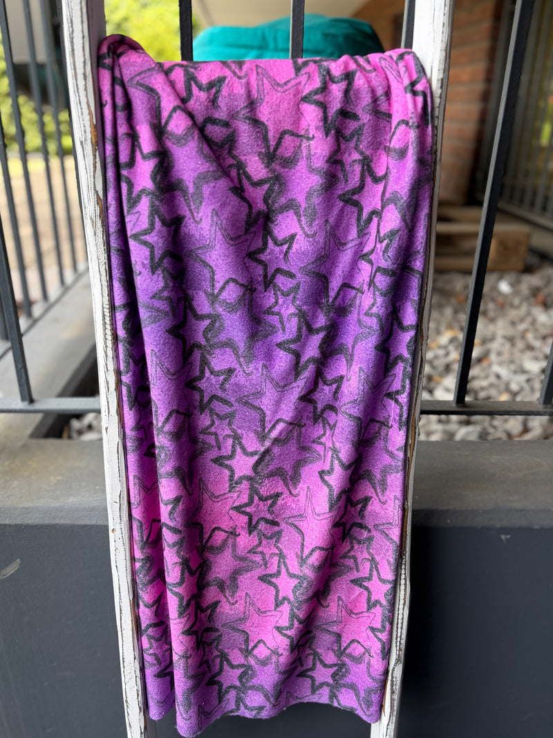 0,5m Frottee Grungestars Lila Pink