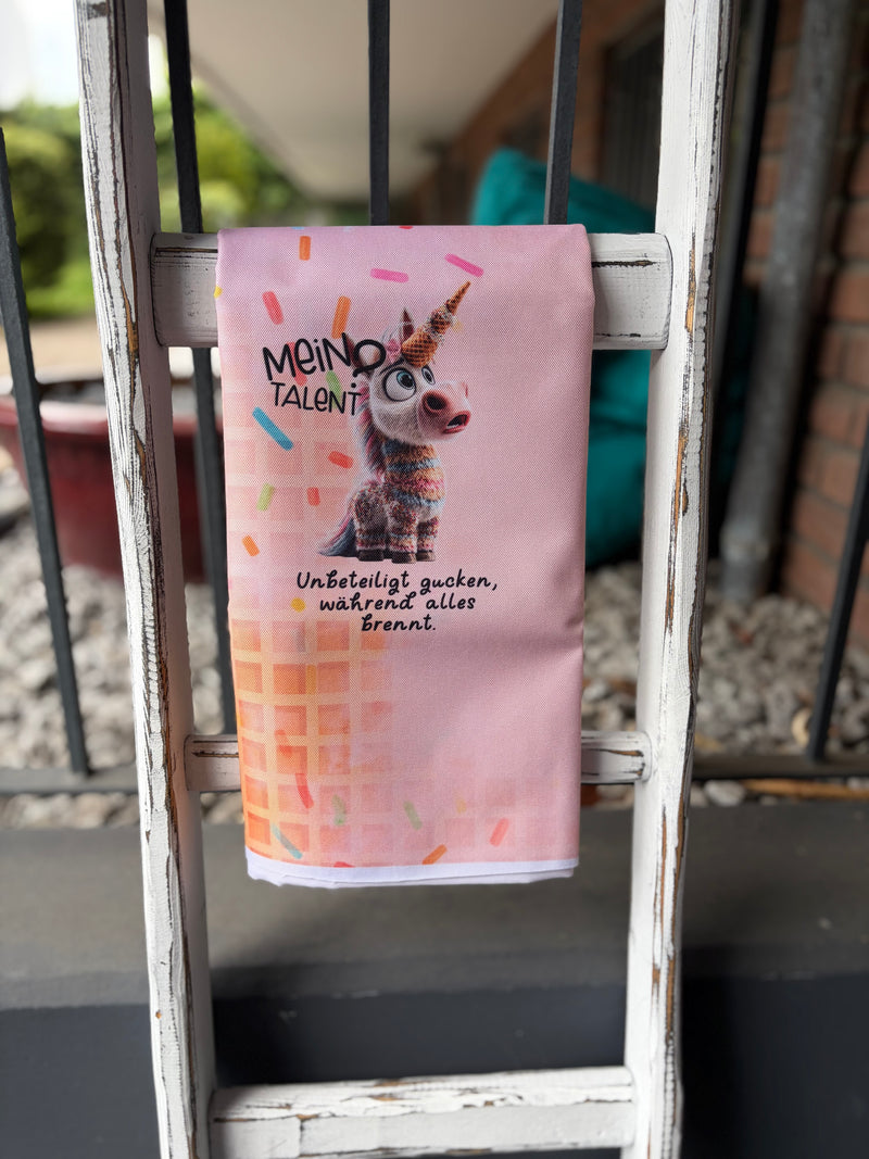 0,5m Einhorn mein Talent? wasserabweisender Canvas