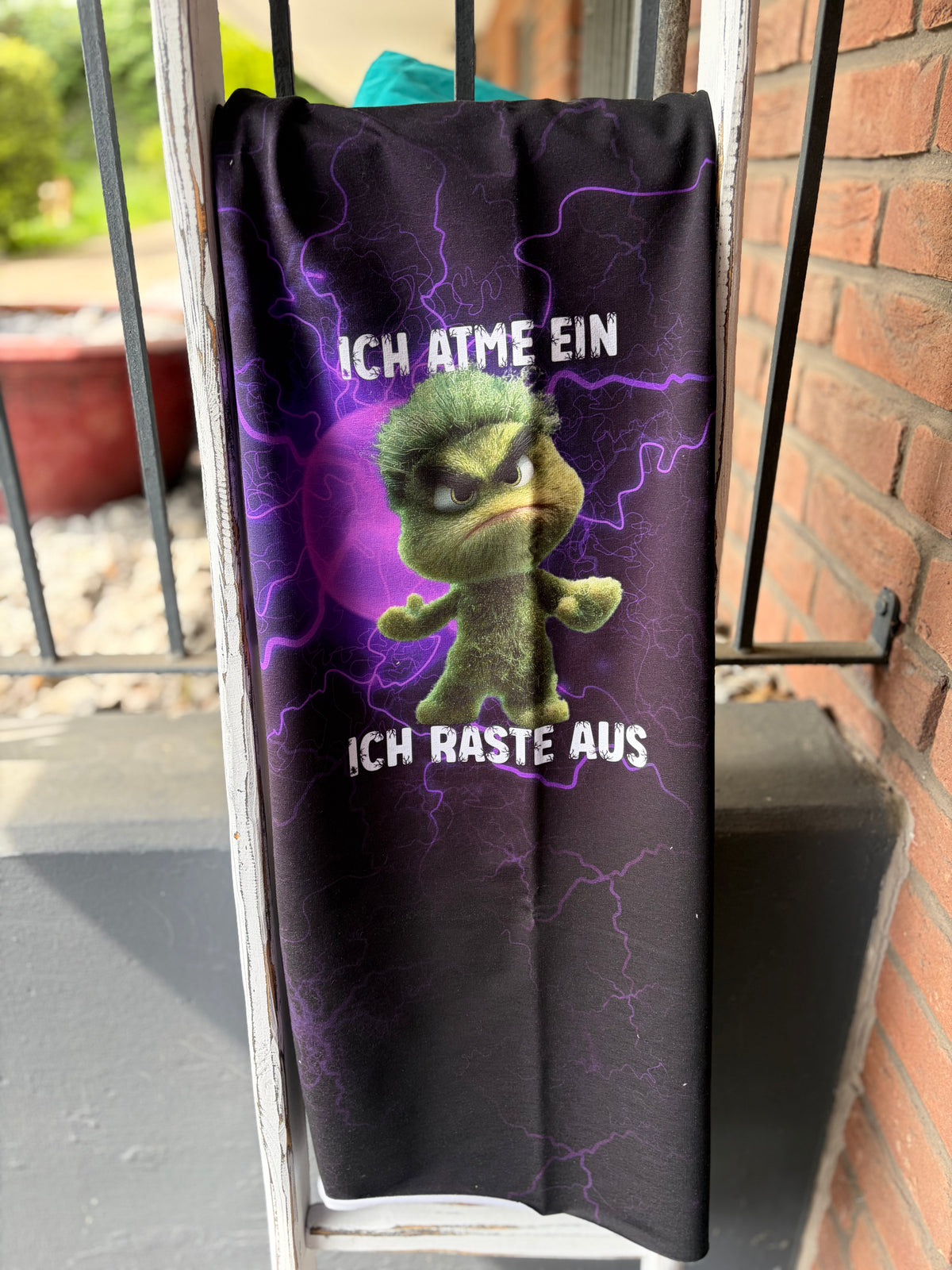 1m Sommersweat Ich atme ein ich raste aus Panel lila