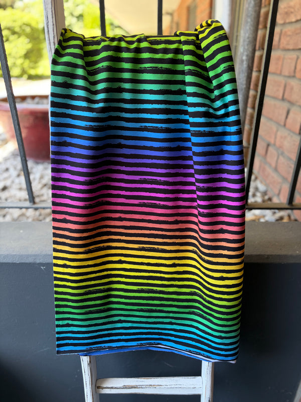 0,5m Sommersweat Stripes Rainbow