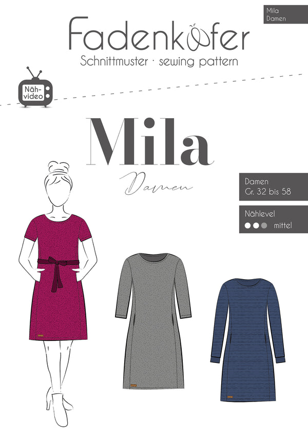 Papierschnittmuster Mila Fadenkäfer 32 bis 58