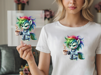 Bügelbild Kaffee Einhorn