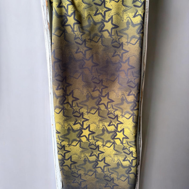 0,5m Sommersweat angeraut Grungestars gelb