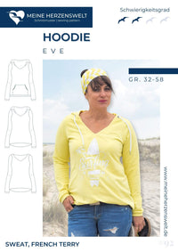 Hoodie mit V-Ausschnittt für Damen – Schnittmuster – Eve Meine Herzenswelt